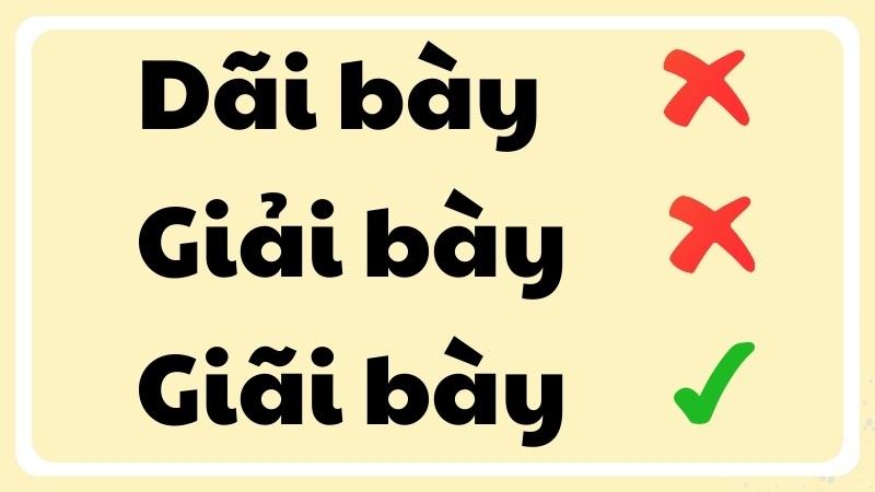 Giãi bày hay dãi bày hay giải bày đúng chính tả?