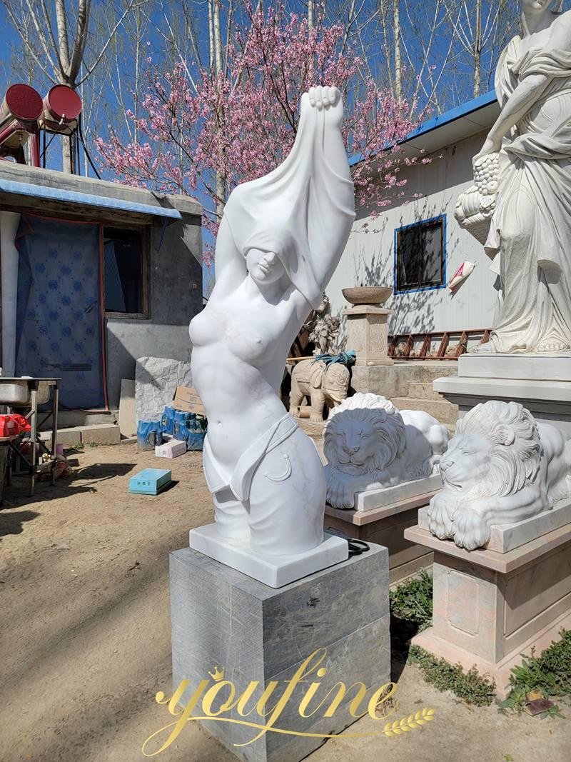 Tượng điêu khắc nghệ thuật bằng đá cẩm thạch khỏa thân kích thước thật Trang trí đương đại
