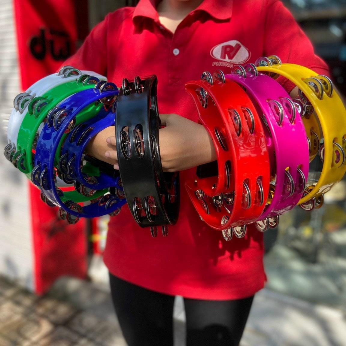 Trống tambourine xắc xô nhiều màu