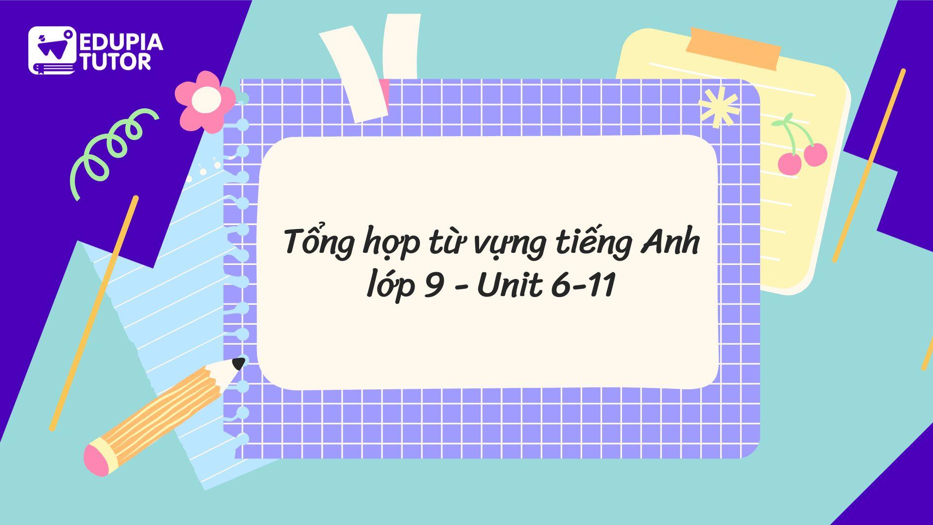 Tổng hợp từ vựng tiếng Anh lớp 9 – Unit 6-11