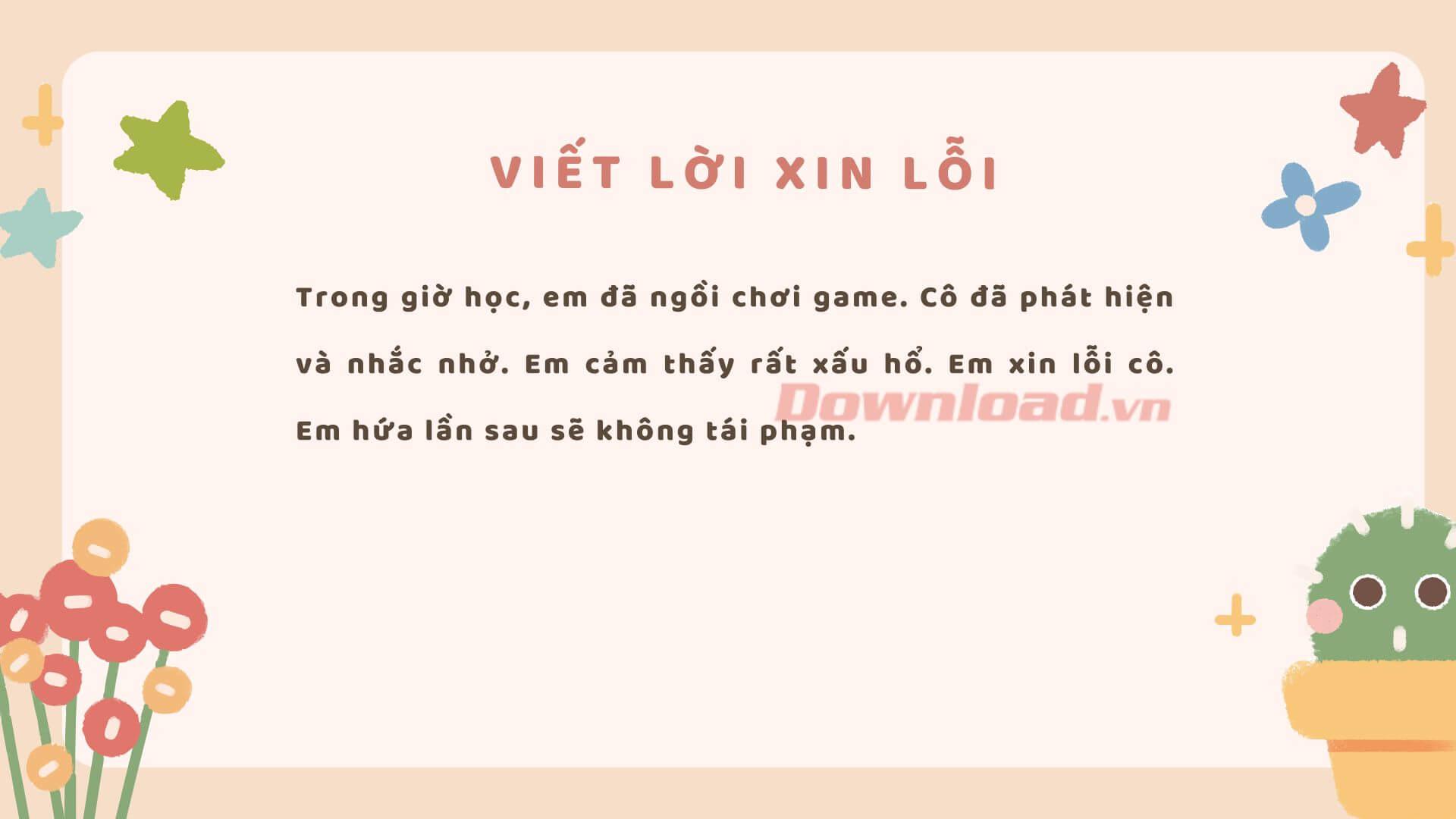 Viết lời xin lỗi (16 mẫu)                                Tập làm văn lớp 2