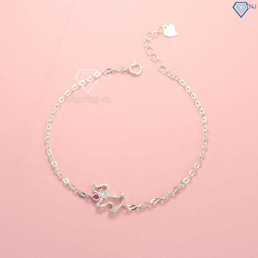 Lắc tay bạc nữ hình con chó dễ thương LTN0165