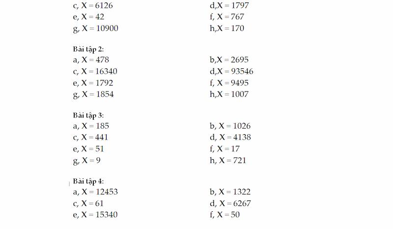 Toán lớp 4 tìm X: Các dạng bài tập và cách giải