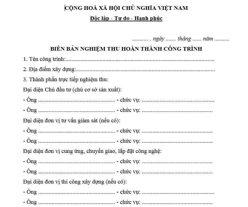 10+ mẫu biên bản nghiệm thu mới nhất [Tải miễn phí]