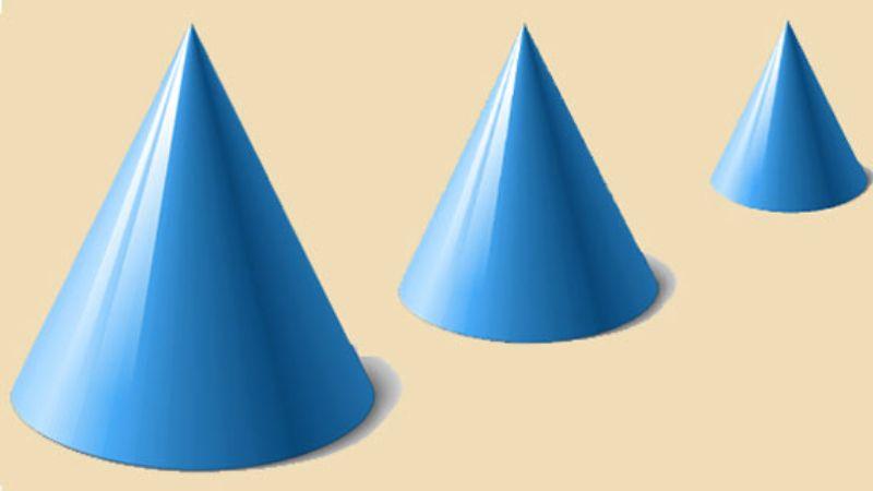 Tính diện tích xung quanh hình nón, diện tích toàn phần, thể tích hình nón