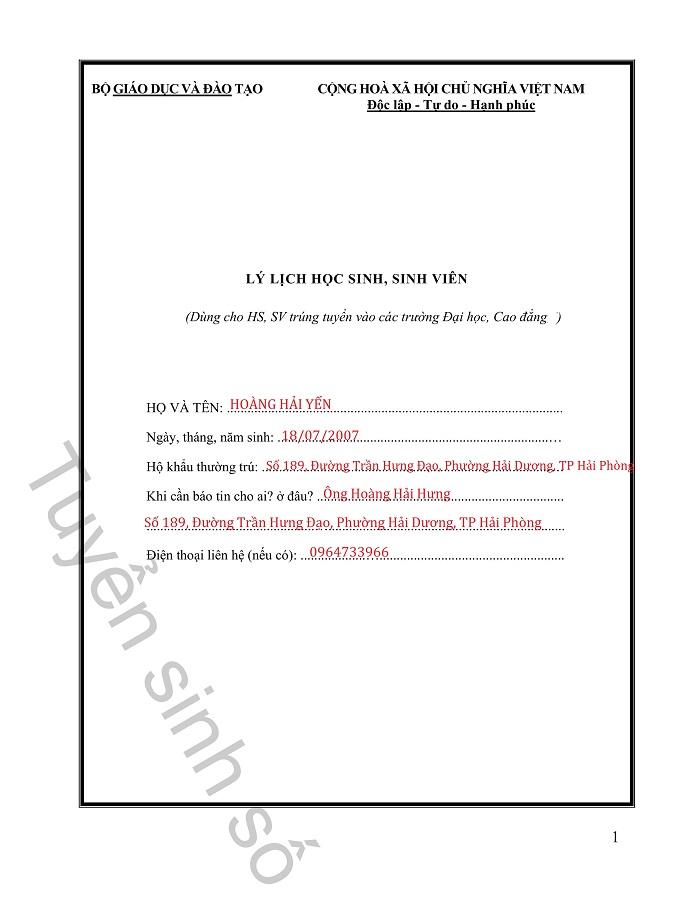 Nhập học 2025: Hướng dẫn viết lý lịch sinh viên theo mẫu của Bộ GD&ĐT