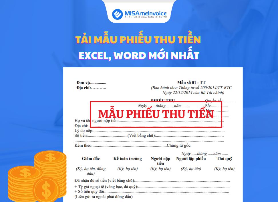 Tải mẫu phiếu thu tiền Excel, Word mới nhất