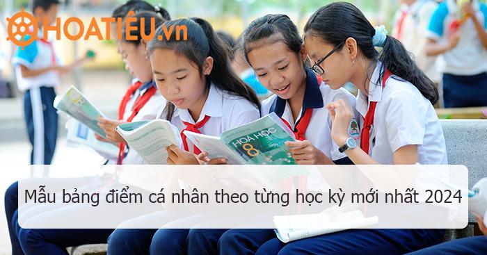 Mẫu bảng điểm cá nhân học sinh THCS